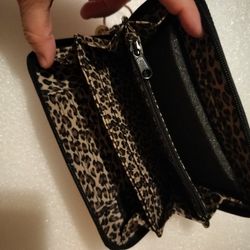Wallet Black & Leopard Print