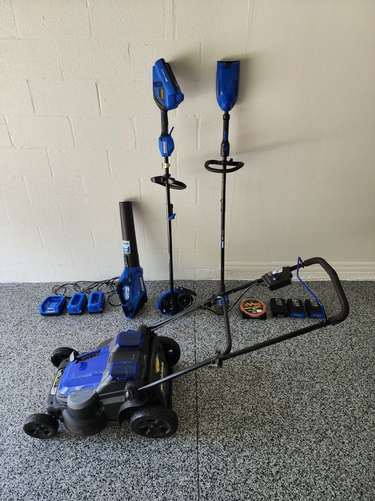 Kobalt Lawn Tools - Mower, Edger, Trimmer, Batteries, Chargers And More Included