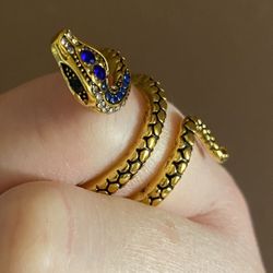 Snake Jeweled  Gold ring