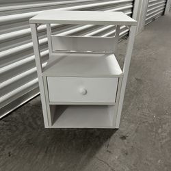 Small Bedside Table For Kids Room 3 Tier For Storage One Drawer