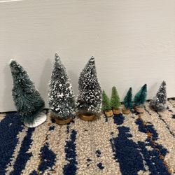 Lemax miniature bottle brush trees and mix mini trees-8 