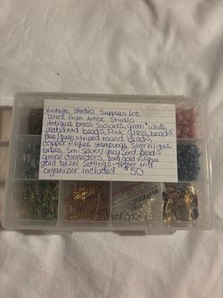 Vintage Studio Jewelry Supply Lot with Organizer