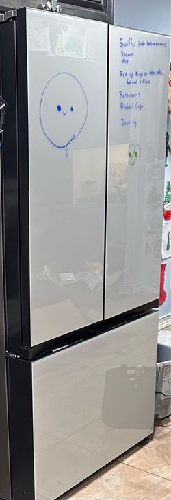 Samsung bespoke white glass panels for 3 door French refrigerator