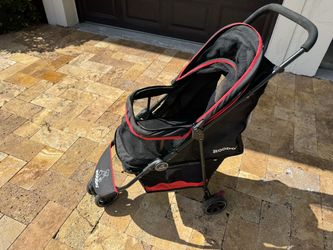 Roodo Pet Stroller - Black/Red, Folding
