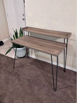 Brown Black Wooden Desk Student Table Study