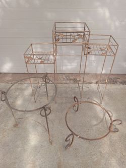 Metal Plant Stands Set of Five