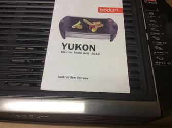 Yukon Electric TABLE GRILL #3010 NEW never used. By Bodum. Stainless. More pics forthcoming.