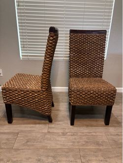 Set of 4 Woven sea grass chairs from world market