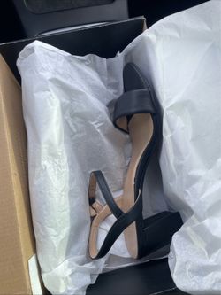 Naturalizer Women’s Black Leather Strappy Ankle Strap Open Toe Buckle size 8