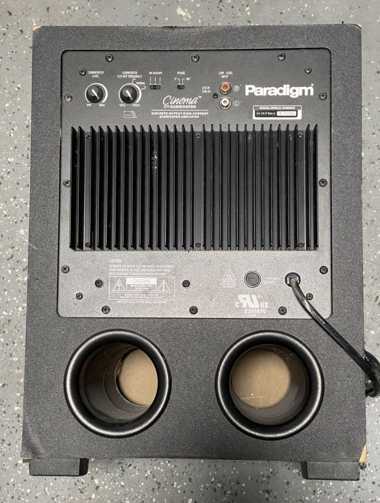 Paradigm ct cheap subwoofer