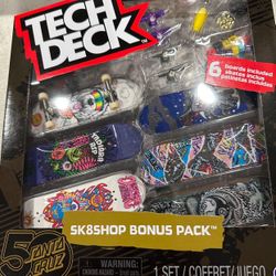 TECH DECK Sk8shop Bonus Pack Mini Finger Skateboard Multi Pack 2022 Series (Santa Cruz 50th 2.0 (Sk8shop Bonus Pack))