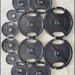 All Brand New Olympic Weight Sets With Barbell And Clips 