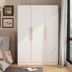 NEW IN BOX - White 3-Door Armoires Wardrobe with Hanging Rod and Storage Shelves