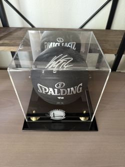 Klay Thompson Golden State Warriors Signed Autographed Basketball w/ Case