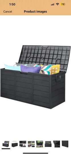 75 Gallon Outdoor Storage Box,Waterproof Deck Box with Lockable Lid