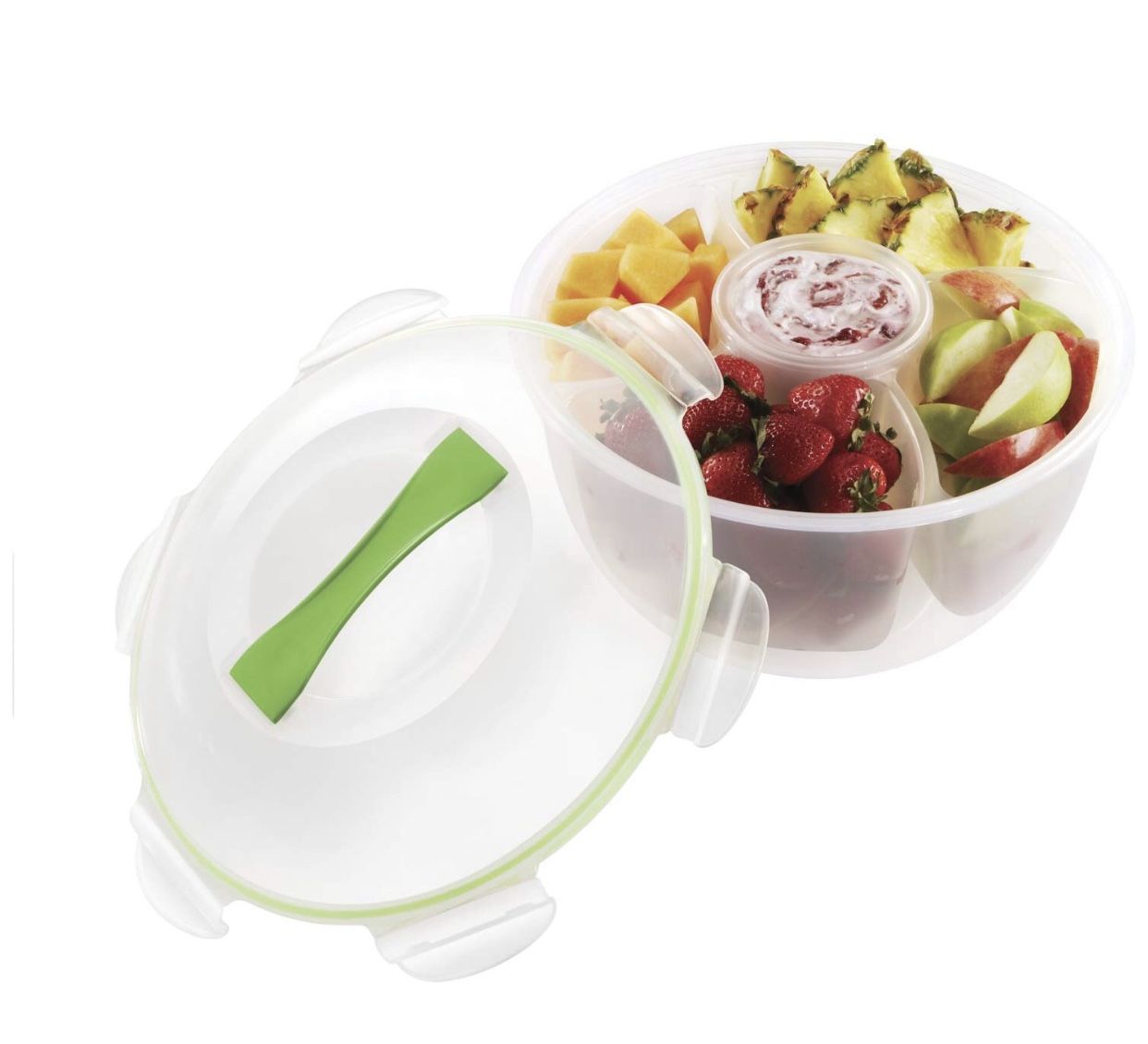 SNAPWARE airtight fruit and veggie tainer. Clear/green