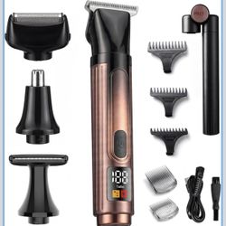 Back Shaver for Men with LED Display, 4-in-1 Rechargeable Body & Back Trimmer, Extendable Long Handle, Safety Lock, IPX7 Waterproof, Adjustable Speed,