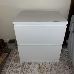 White 2 Drawer Nightstand