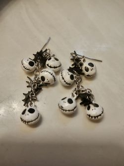 Jack Skellington Charm Dangle Earrings