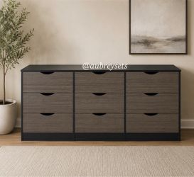 Grey 9 drawer dresser