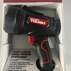 Hyper Tough LED Spotlight 1000 Lumen Brightness Dual Power Rechargeable