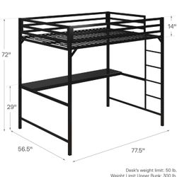 Full Loft Bed Frame 