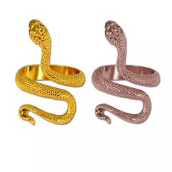 Adjustable Gold Plated Or Rose Gold Plated Snake Ring