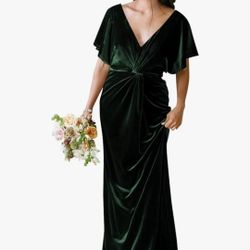 Emerald Green Velvet Dress