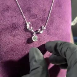 2CT VS1 D Necklace Has Been Diamond Tested 