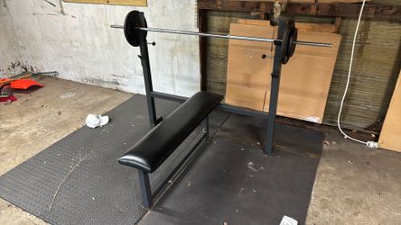Bench and barbell