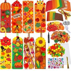 Set Of 32 DIY 3D Kids Activity Fall / Autumn Foam Bookmark Crafts Kit 