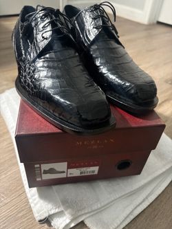 Mezlan Ugo Black Crocodile Shoes