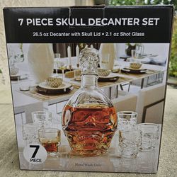 7 Piece Skull Decanter Set 