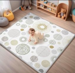 Foldable Baby Play Mat, PIGLOG 50X50 Waterproof Playpen Mat for Babies and Toddlers Kids, Safe Foam Playmat for Tummy Time, Reversible Playmats