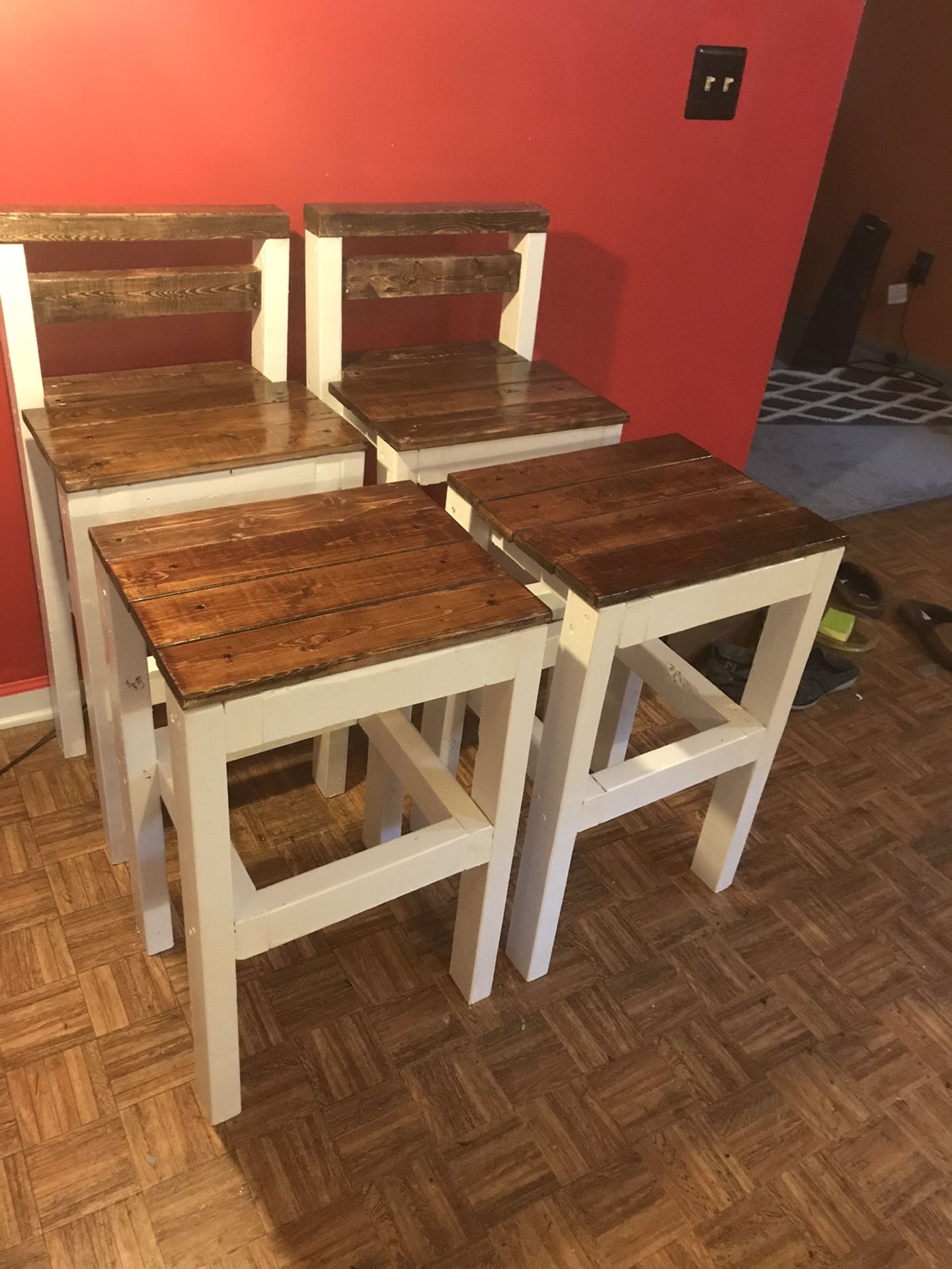 Special Walnut Stain Top Bar Stools With Or With Backs