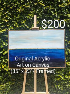 Original Abstract Acrylic Art on Canvas ( Frame Included)