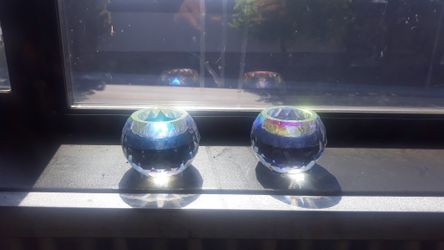 Beautiful crystal candle holders