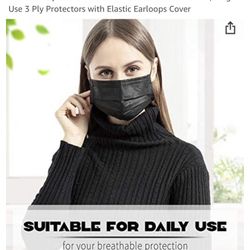 12 Boxes 50pcs Black Disposable Face mask