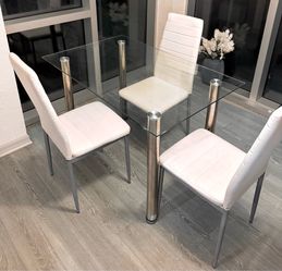 Glass Dining Table (Set of 4)