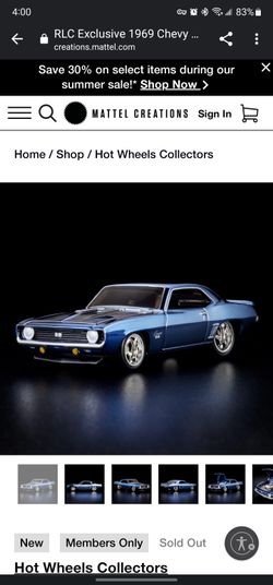 Hot Wheels Collectors RLC Exclusive 1969 Chevy Camero SS
