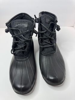 Sperry Black Waterproof Duck Boots Womens Size 8M