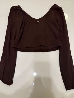 Lululemon Align Long Sleeve Dark Brown Cropped Top Size 8 LW3EV7S