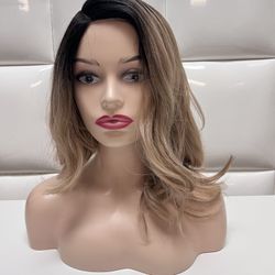 Synthetic Hair Wig-Dusty Rose Blonde-costume Cosplay Dress Up -brand New $35- Peluca Nueva Corta Ondulada Rubio Rosado