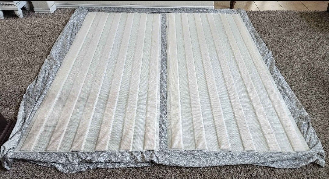 King Size Set of 2- 6 pc Vertical Covered Wood Slats/Bunkie Board/Box Spring Replacement