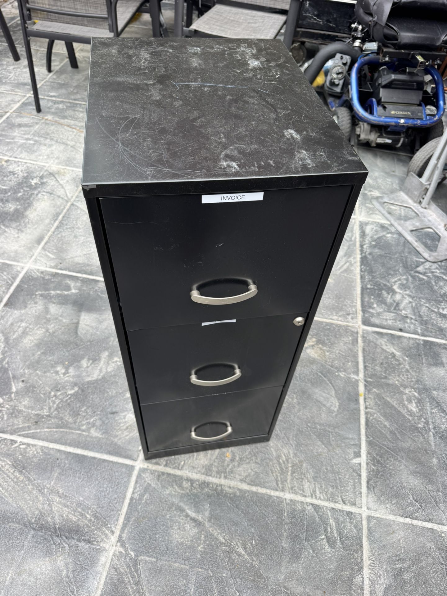 Small 3 Drawer Filing Cabinet β Black