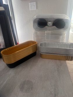 Disposable Aluminum Foil Loaf Pans with Lids and dessert shooters