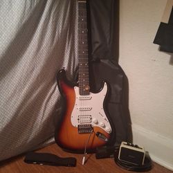 Donner Electric Guitar With Tuner & Rechargable Portable Amp