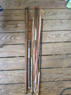 Rare old fishing poles