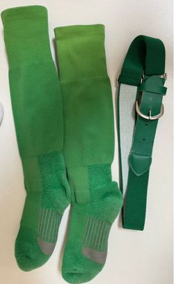 Youth baseball green socks & belt