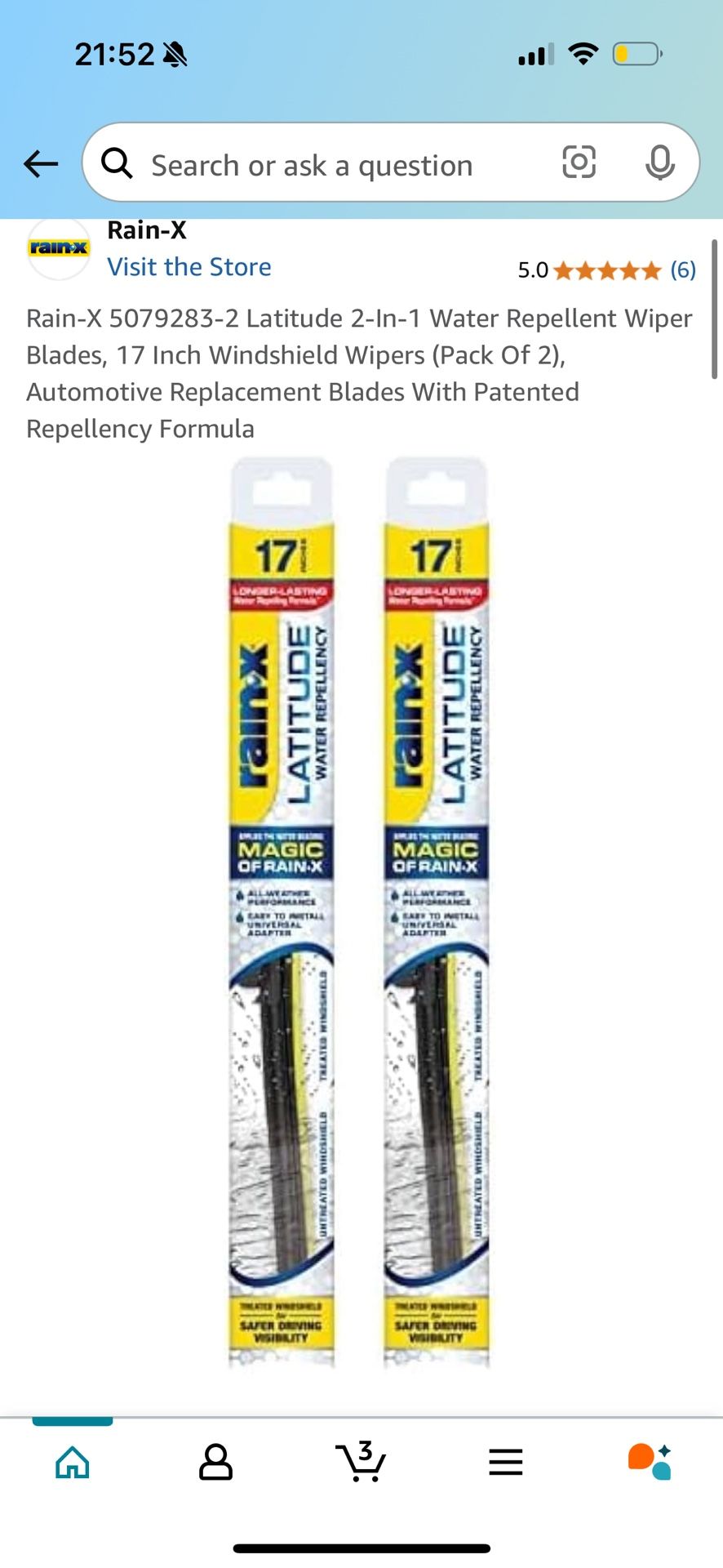 Rain-X Wiper Blades, 17 Inch Windshield Wipers